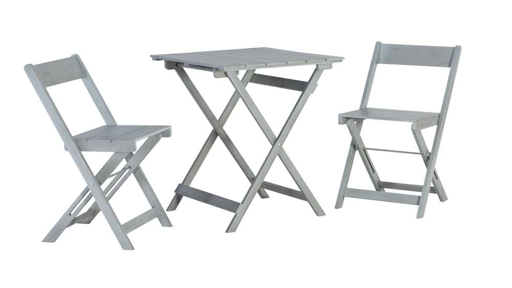 Linon Home Decor - Rockport Gray Three Piece Square Table Set - OD14GRYAS01U veiw 1