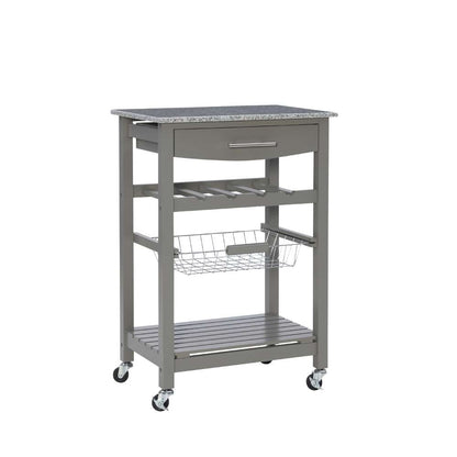 Linon Home Decor - Roger Gray Kitchen Island Granite Top - KI090GRY01U veiw 1