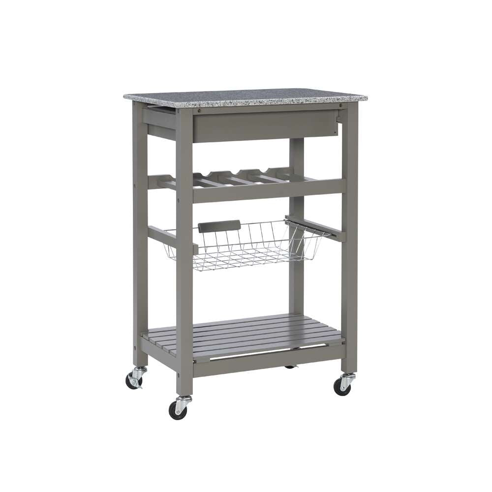 Linon Home Decor - Roger Gray Kitchen Island Granite Top - KI090GRY01U veiw 4
