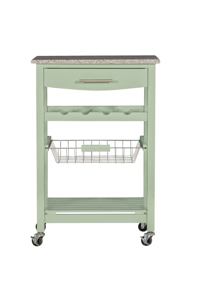 Linon Home Decor - Roger Green Kitchen Island Granite Top - KI089GRN01U veiw 2