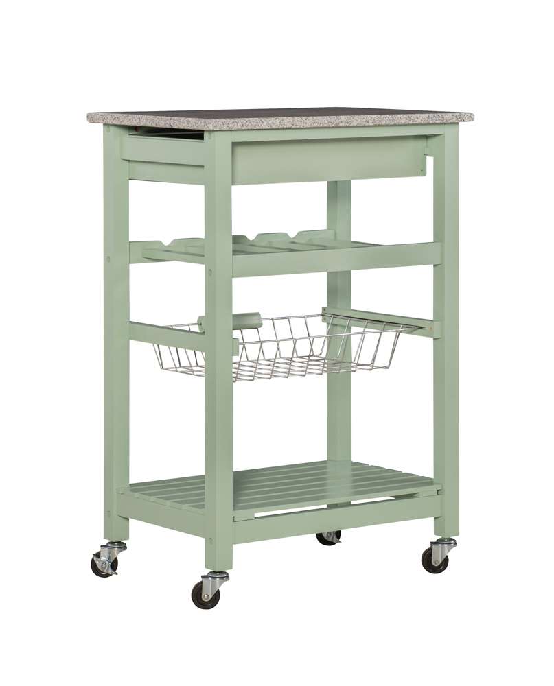 Linon Home Decor - Roger Green Kitchen Island Granite Top - KI089GRN01U veiw 3