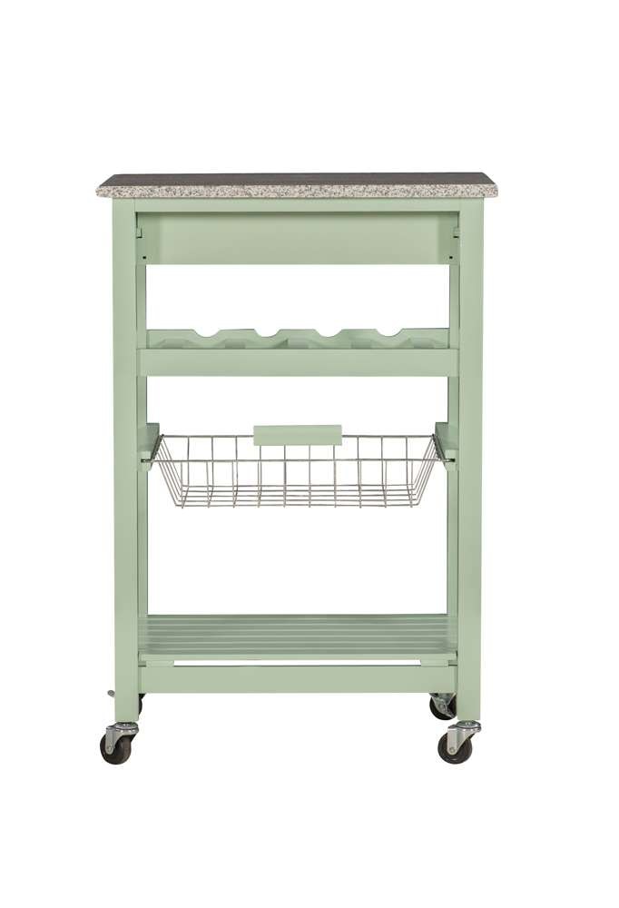 Linon Home Decor - Roger Green Kitchen Island Granite Top - KI089GRN01U veiw 4