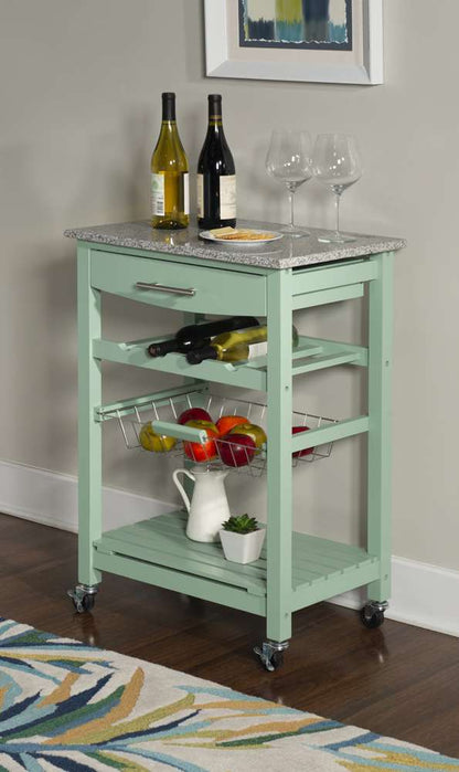Linon Home Decor - Roger Green Kitchen Island Granite Top - KI089GRN01U veiw 6