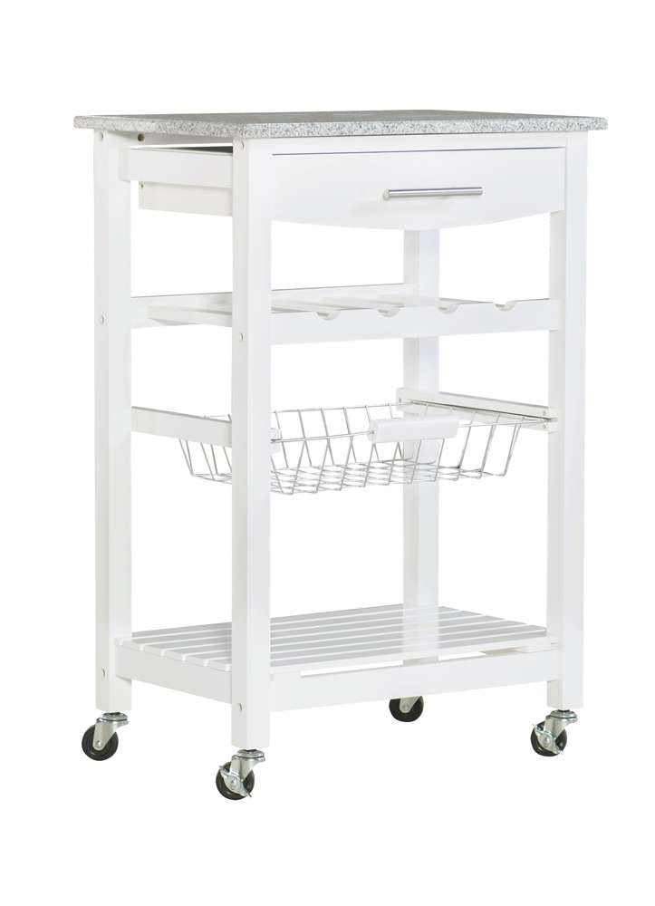 Linon Home Decor - Roger White Kitchen Island Granite Top - KI091WHT01U veiw 1