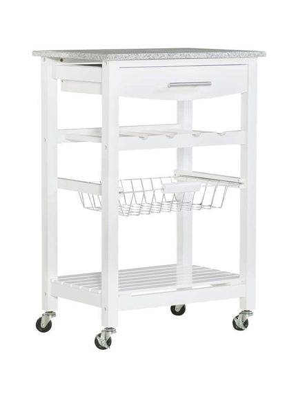 Linon Home Decor - Roger White Kitchen Island Granite Top - KI091WHT01U veiw 1