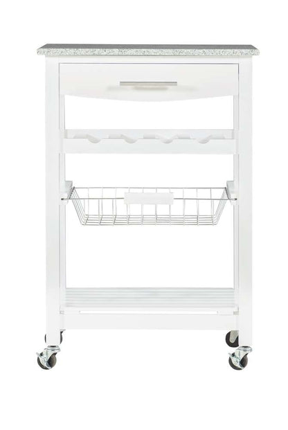 Linon Home Decor - Roger White Kitchen Island Granite Top - KI091WHT01U veiw 2