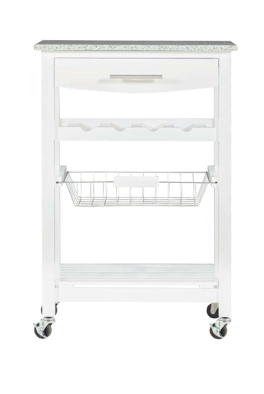 Linon Home Decor - Roger White Kitchen Island Granite Top - KI091WHT01U veiw 2