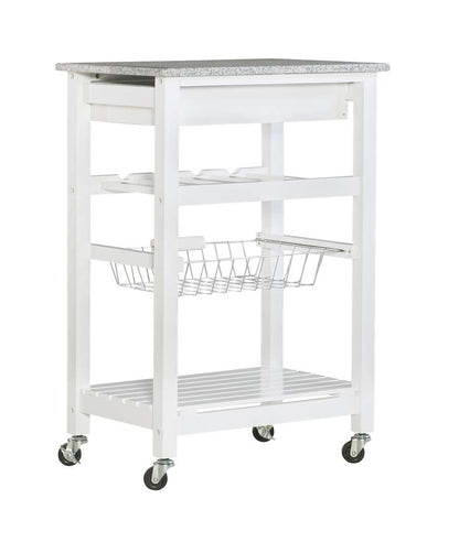 Linon Home Decor - Roger White Kitchen Island Granite Top - KI091WHT01U veiw 3
