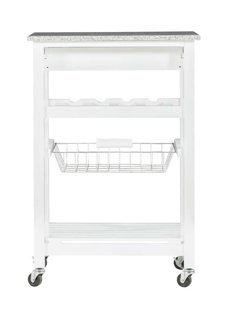 Linon Home Decor - Roger White Kitchen Island Granite Top - KI091WHT01U veiw 4