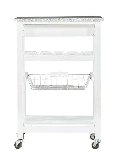 Linon Home Decor - Roger White Kitchen Island Granite Top - KI091WHT01U veiw 4