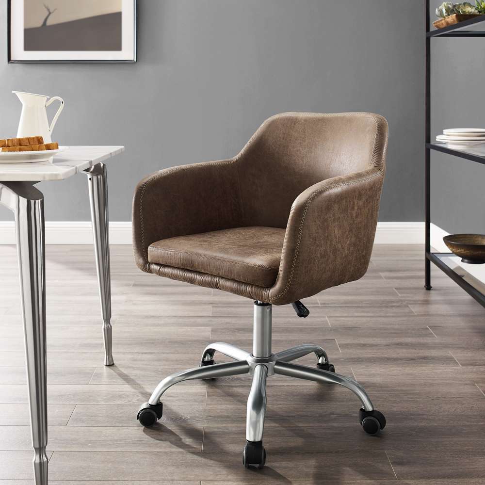 Linon Home Decor - Rylen Office Chair, Brown - OC093BRN01U veiw 3