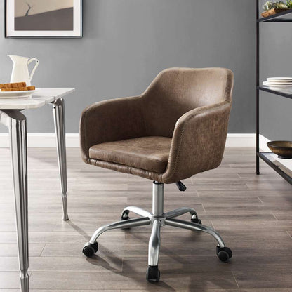 Linon Home Decor - Rylen Office Chair, Brown - OC093BRN01U veiw 3