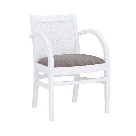 Linon Home Decor - Samantha Woven Arm Chair White - CH280WHT01ASU veiw 1