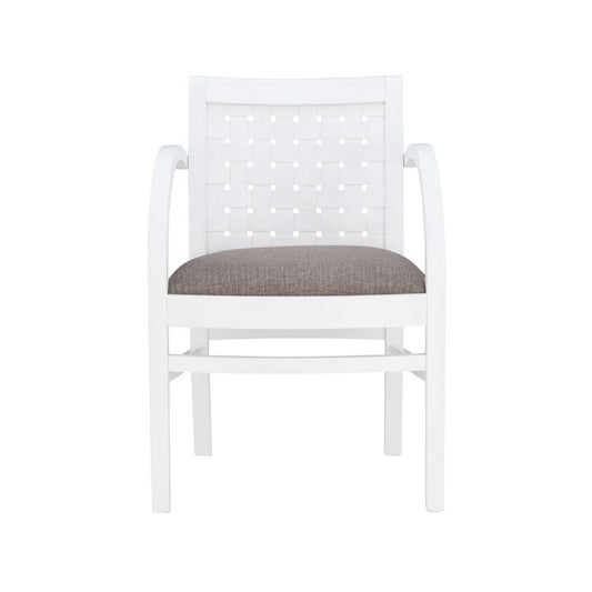 Linon Home Decor - Samantha Woven Arm Chair White - CH280WHT01ASU veiw 2
