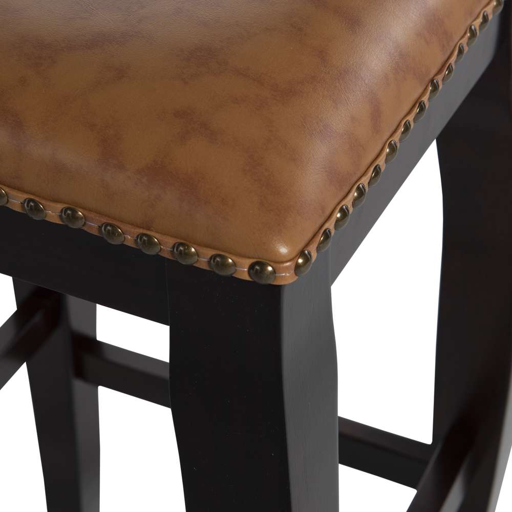 Linon Home Decor - San Francisco Square Top Bar Stool - Caramel - 178205CAR01 veiw 2