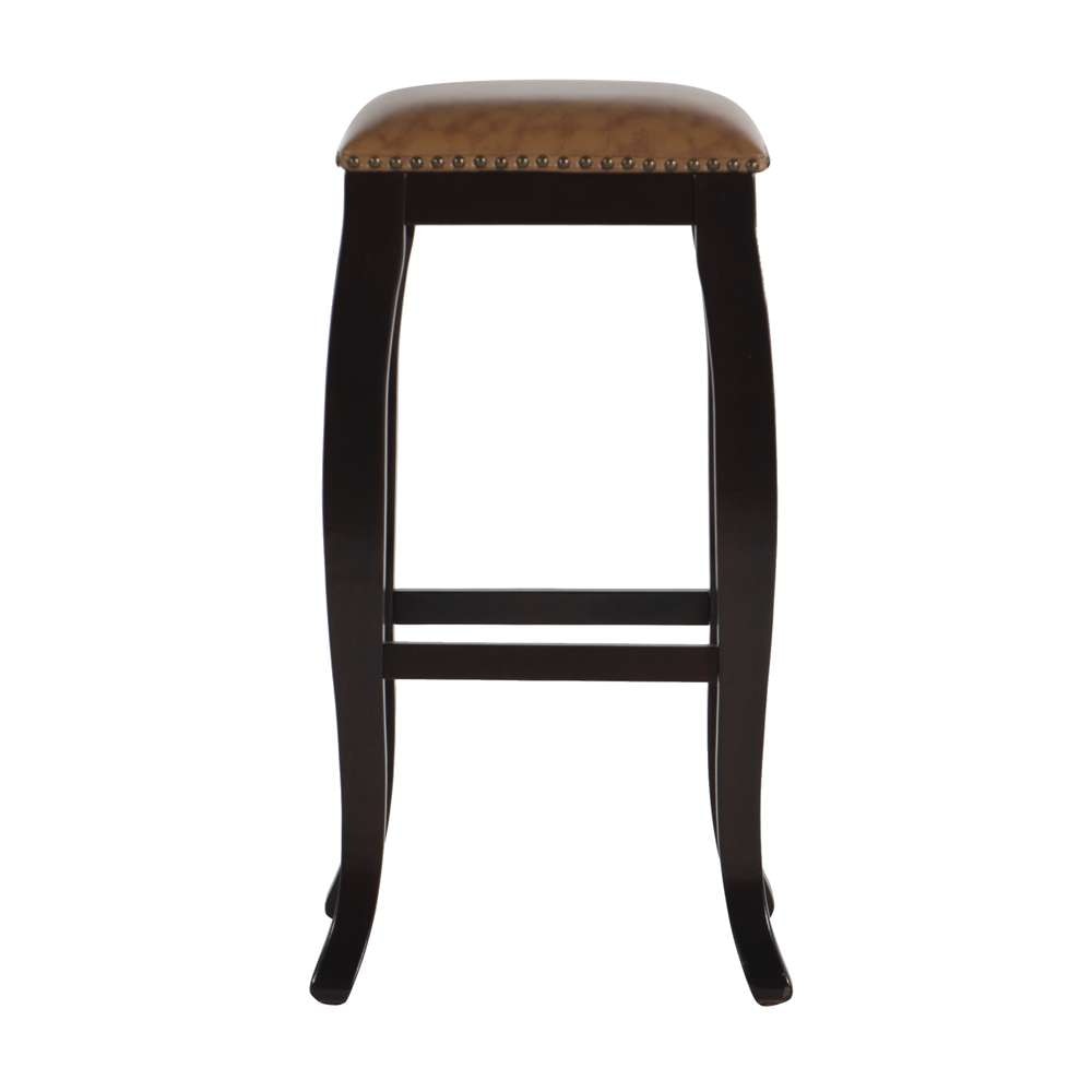 Linon Home Decor - San Francisco Square Top Bar Stool - Caramel - 178205CAR01 veiw 3