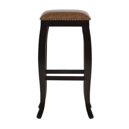 Linon Home Decor - San Francisco Square Top Bar Stool - Caramel - 178205CAR01 veiw 3