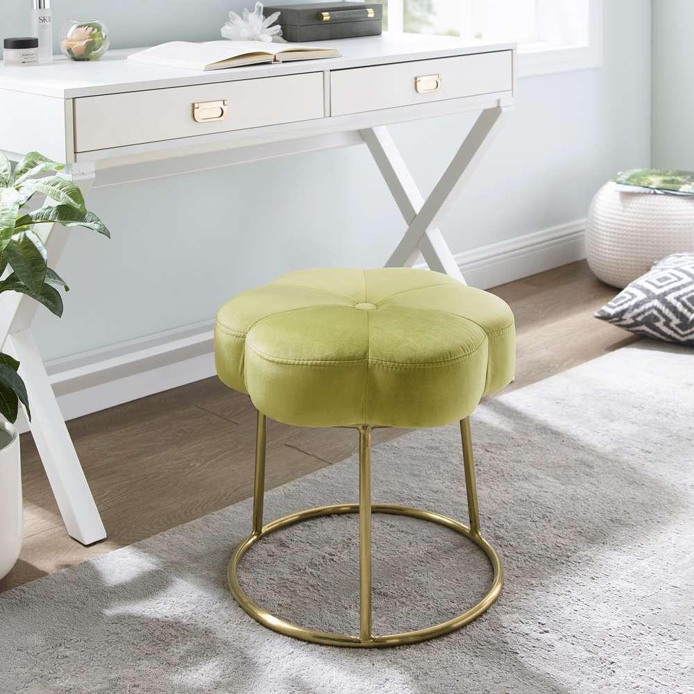 Linon Home Decor - Seraphina Accent Vanity Stool, Green - ST006GRN01ASU veiw 1
