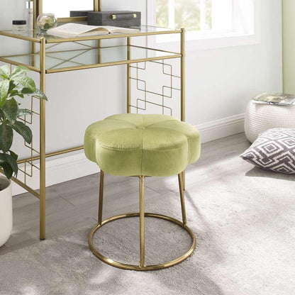 Linon Home Decor - Seraphina Accent Vanity Stool, Green - ST006GRN01ASU veiw 3