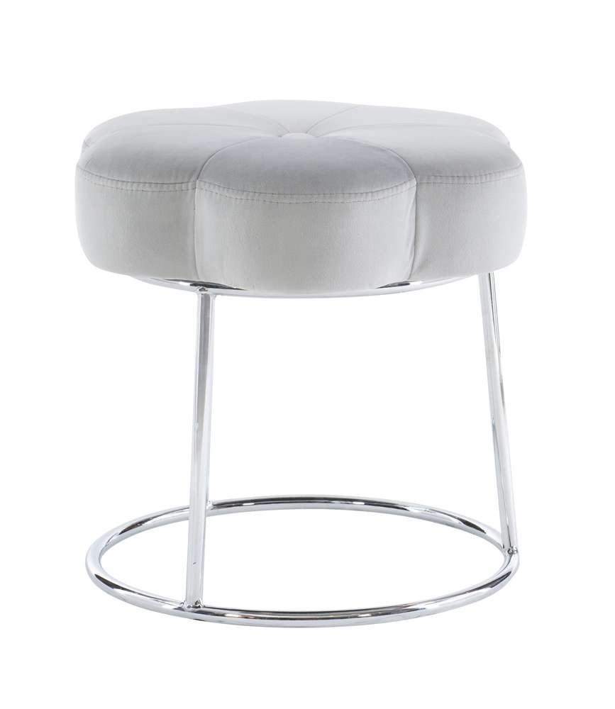 Linon Home Decor - Seraphina Accent Vanity Stool, Grey - ST006GRY01ASU veiw 3