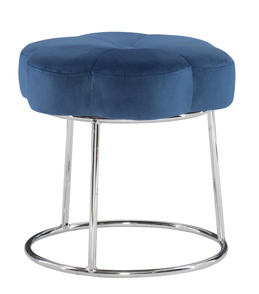 Linon Home Decor - Seraphina Accent Vanity Stool, Navy Blue - ST006NVY01ASU veiw 1