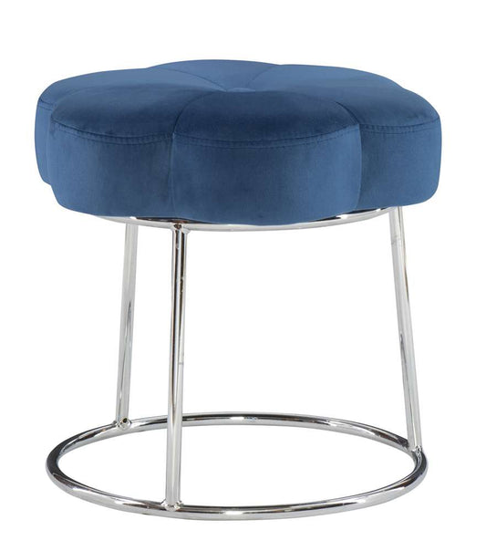 Linon Home Decor - Seraphina Accent Vanity Stool, Navy Blue - ST006NVY01ASU veiw 1