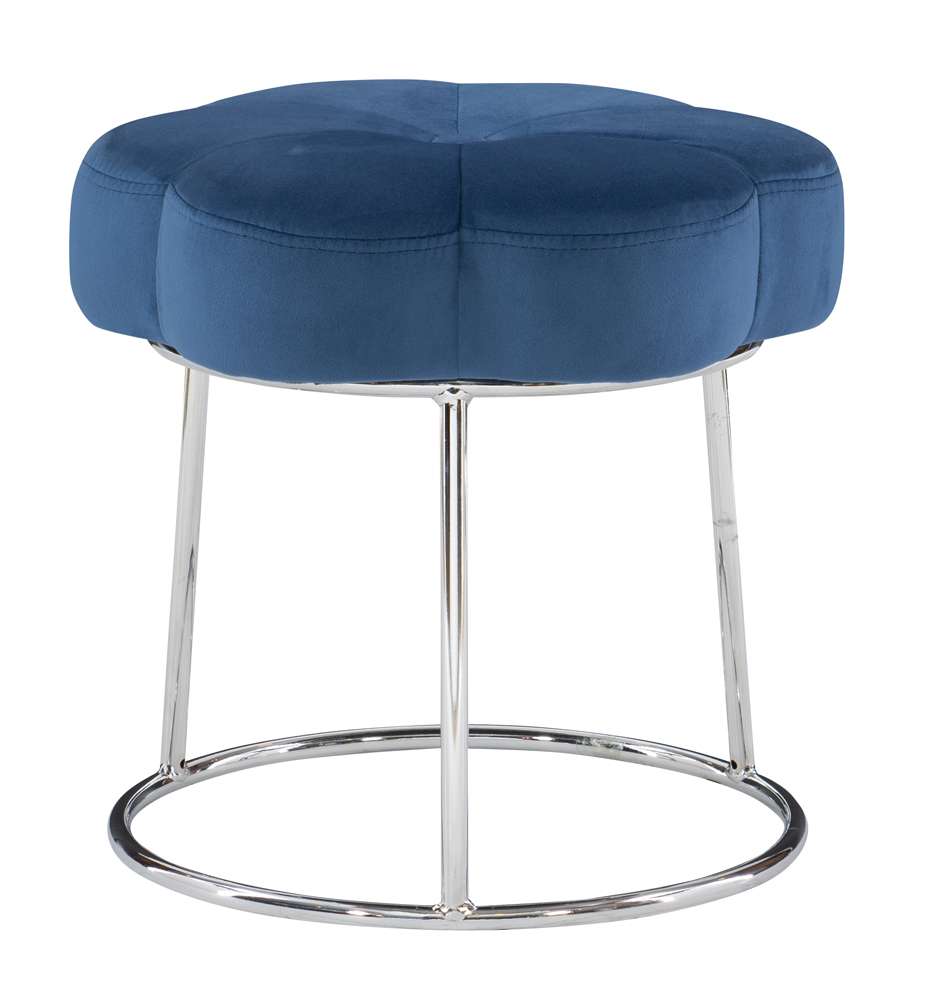 Linon Home Decor - Seraphina Accent Vanity Stool, Navy Blue - ST006NVY01ASU veiw 2