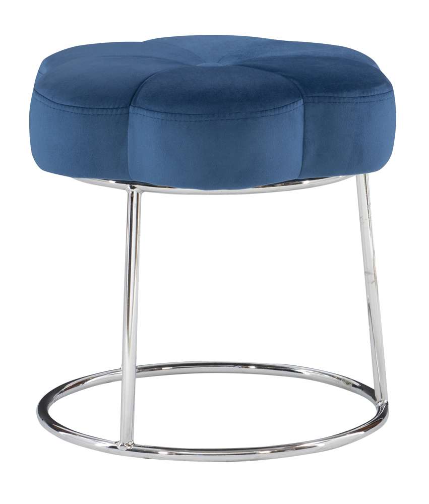 Linon Home Decor - Seraphina Accent Vanity Stool, Navy Blue - ST006NVY01ASU veiw 3