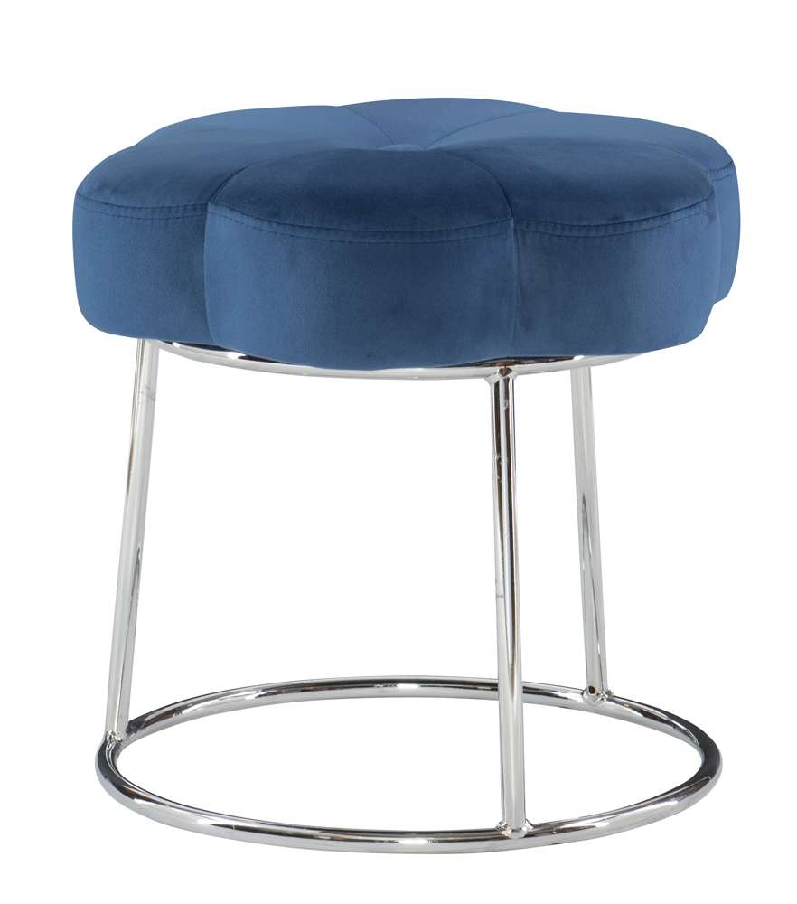 Linon Home Decor - Seraphina Accent Vanity Stool, Navy Blue - ST006NVY01ASU veiw 4