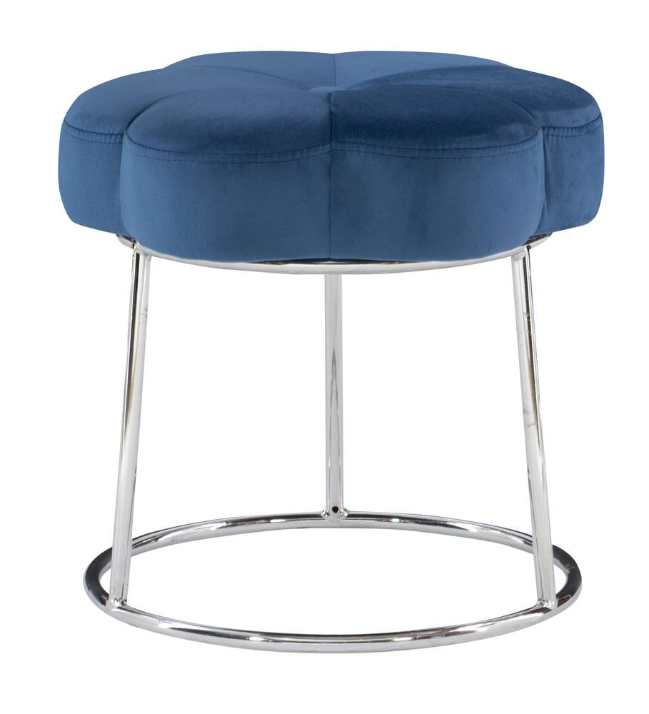 Linon Home Decor - Seraphina Accent Vanity Stool, Navy Blue - ST006NVY01ASU veiw 5