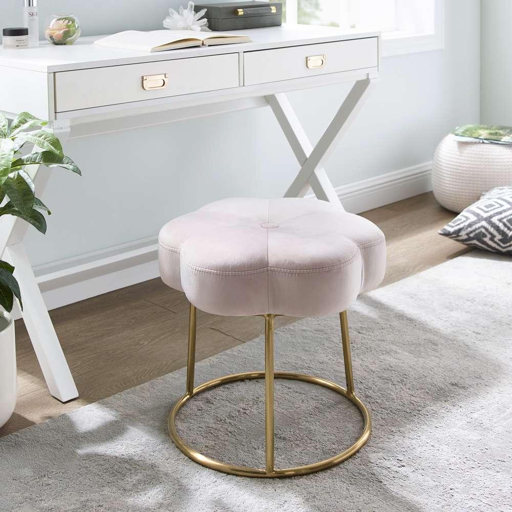 Linon Home Decor - Seraphina Accent Vanity Stool, Pink - ST006PNK01ASU veiw 1