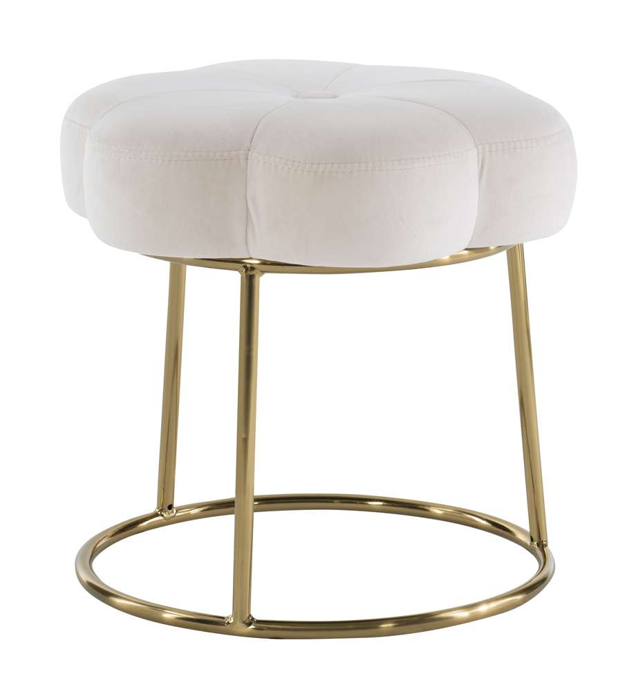 Linon Home Decor - Seraphina Accent Vanity Stool, White - ST006WHT01ASU veiw 4