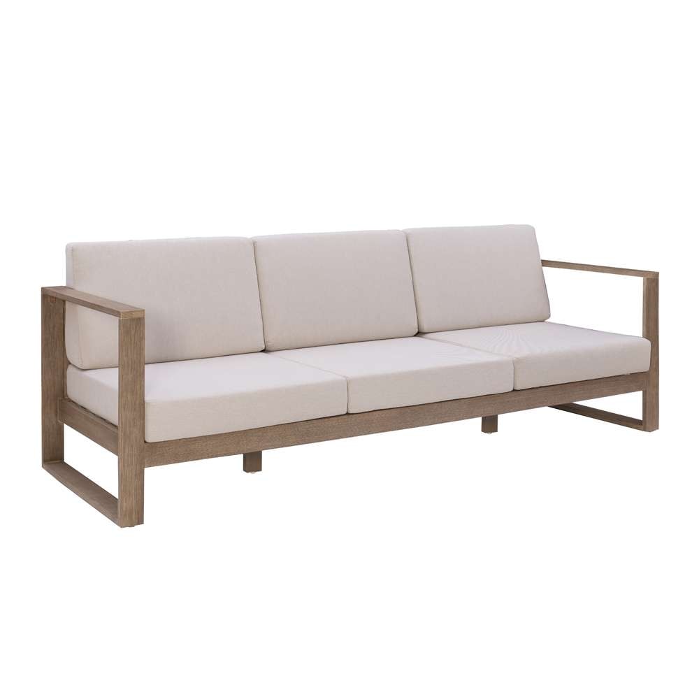 Linon Home Decor - Silas Outdoor 3 Seater Sofa, Natural/Beige Cushion - OD43NAT01U veiw 1