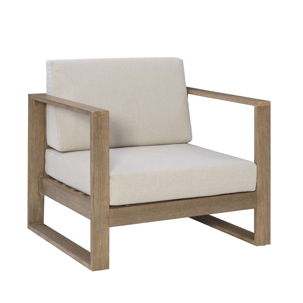 Linon Home Decor - Silas Outdoor Chair, Natural/Beige Cushion - OD41NAT01U veiw 1