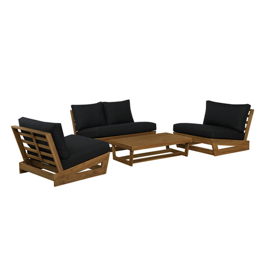 Linon Home Decor - Silbury Outdoor Black 4 Piece Set - ODNH12TKBLK04U view 1