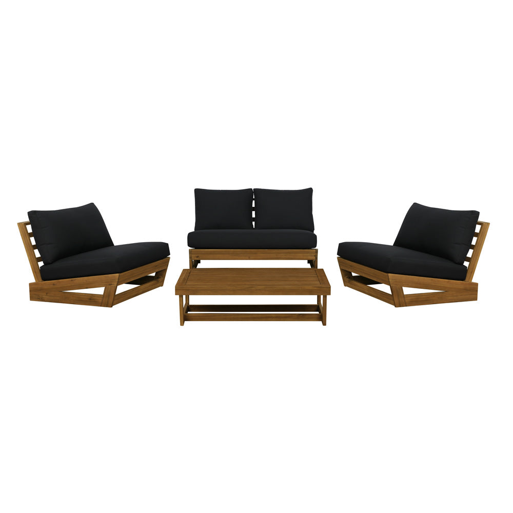 Linon Home Decor - Silbury Outdoor Black 4 Piece Set - ODNH12TKBLK04U view 2