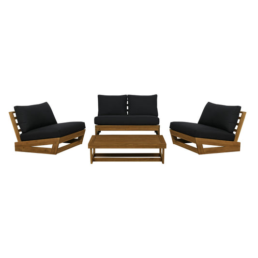 Linon Home Decor - Silbury Outdoor Black 4 Piece Set - ODNH12TKBLK04U view 2