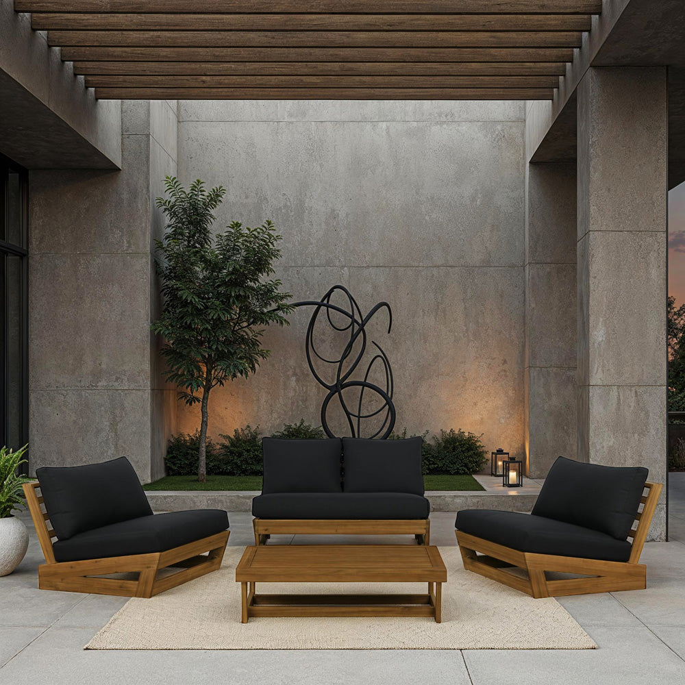 Linon Home Decor - Silbury Outdoor Black 4 Piece Set - ODNH12TKBLK04U view 5