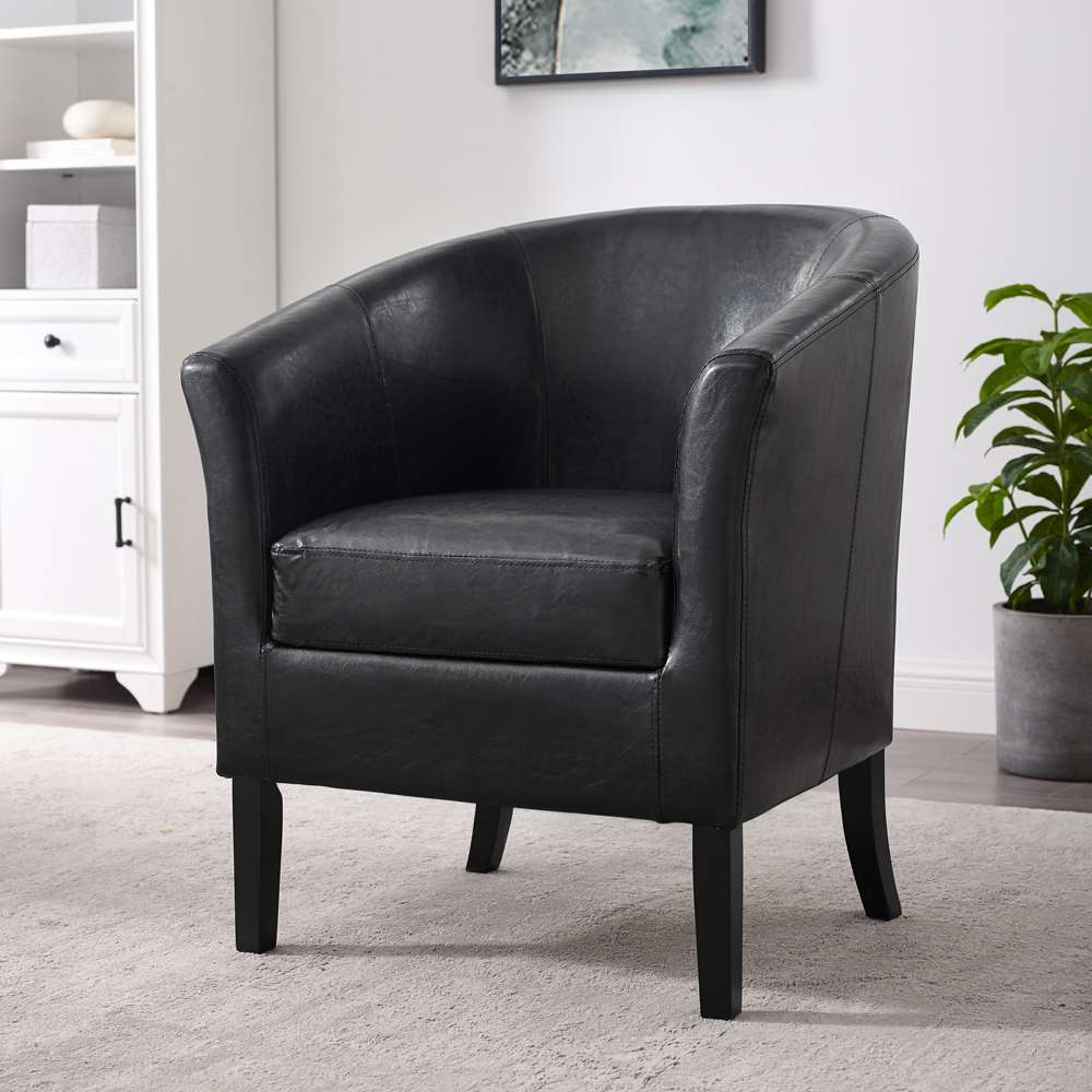 Linon Home Decor - Simon Black Club Chair - 36077BLK-01-AS-U veiw 1