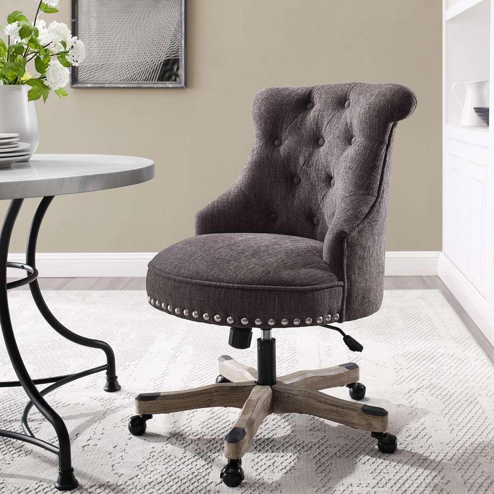 Linon Home Decor - Sinclair Office Chair, Charcoal Gray - 178403CHAR01U veiw 3