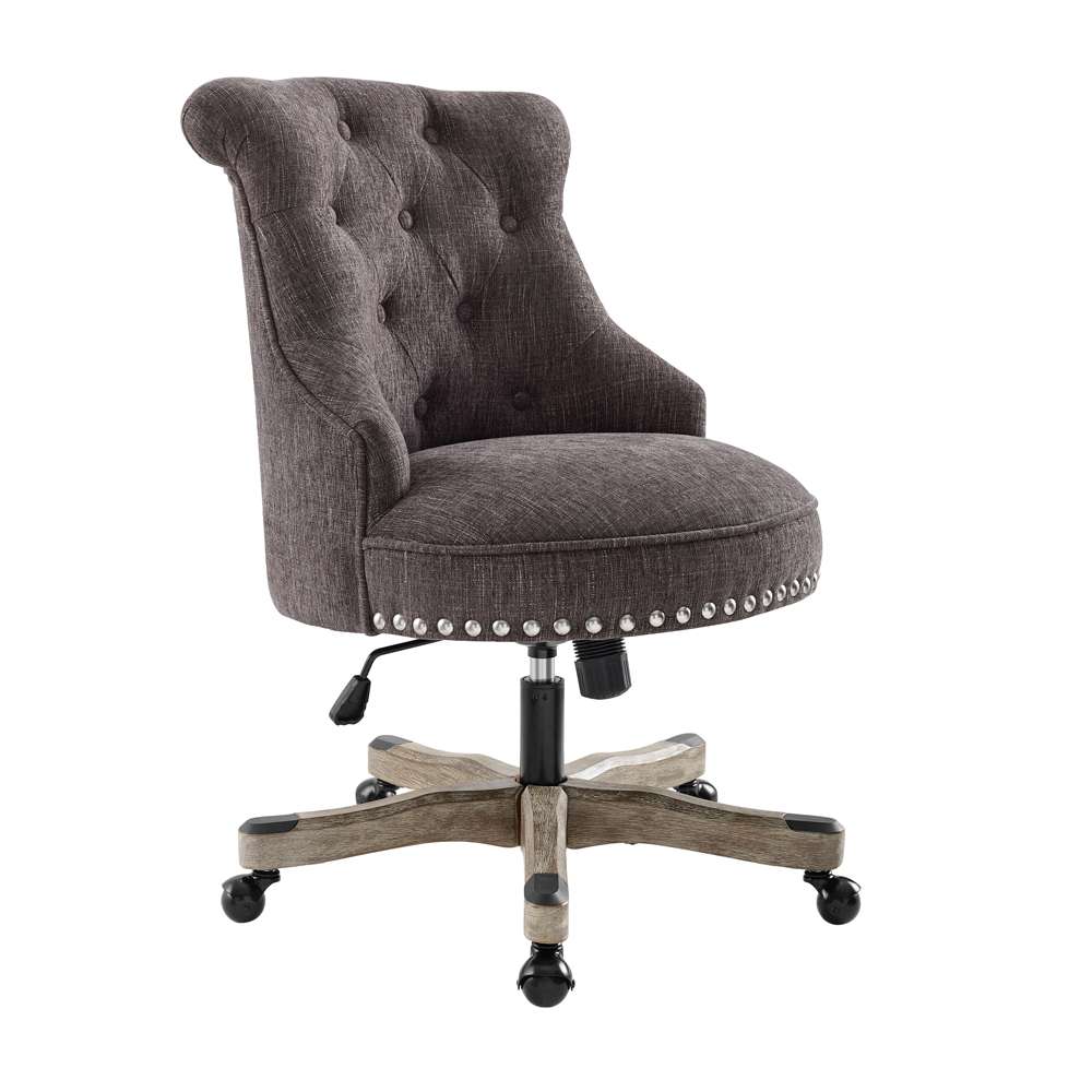 Linon Home Decor - Sinclair Office Chair, Charcoal Gray - 178403CHAR01U veiw 4