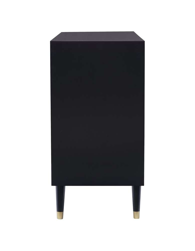 Linon Home Decor - Six Drawer Geo Texture Dresser Black - BD64BLK01AS veiw 3