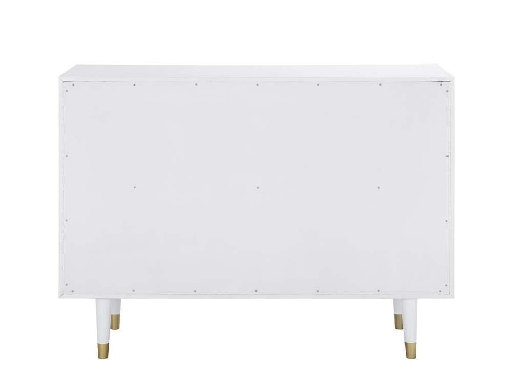 Linon Home Decor - Six Drawer Geo Texture Dresser White - BD54WHT01AS veiw 5