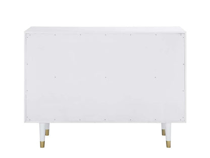 Linon Home Decor - Six Drawer Geo Texture Dresser White - BD54WHT01AS veiw 5