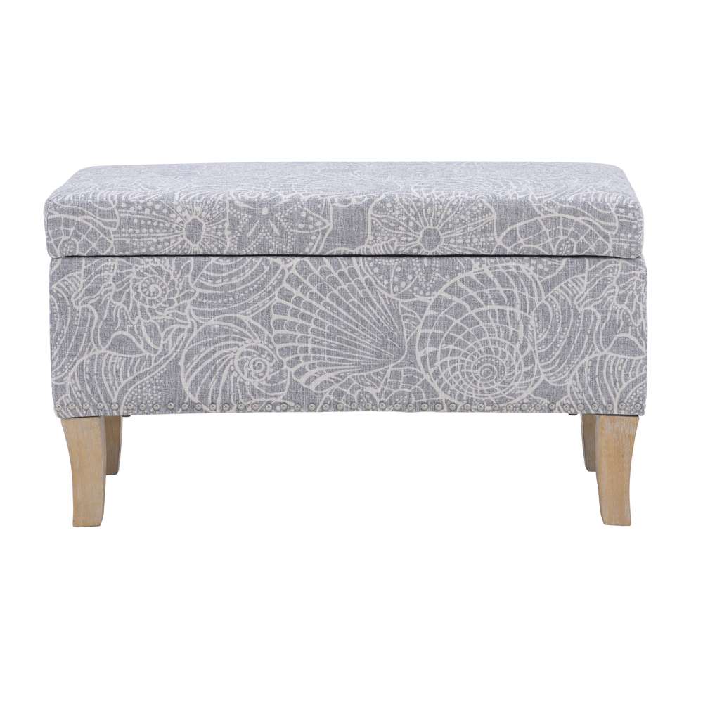 Linon Home Decor - Stephanie Upholstered Storage Ottoman, Stone - BH181STN01U veiw 2