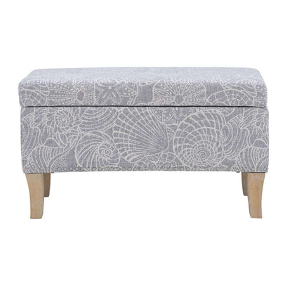 Linon Home Decor - Stephanie Upholstered Storage Ottoman, Stone - BH181STN01U veiw 2