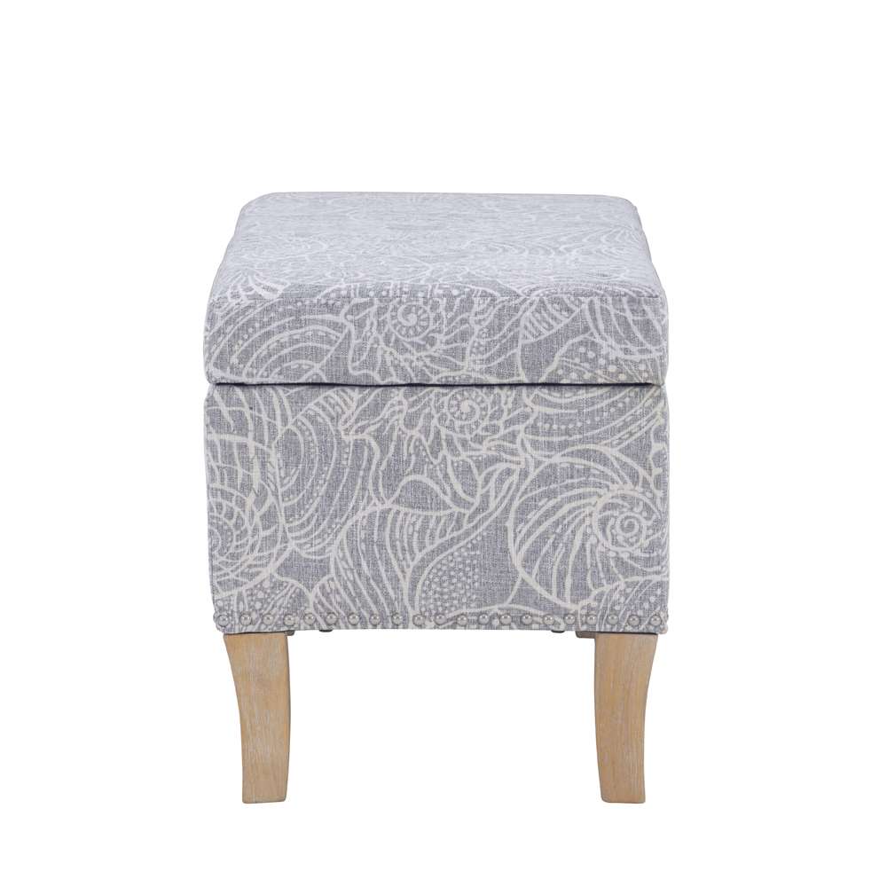 Linon Home Decor - Stephanie Upholstered Storage Ottoman, Stone - BH181STN01U veiw 3