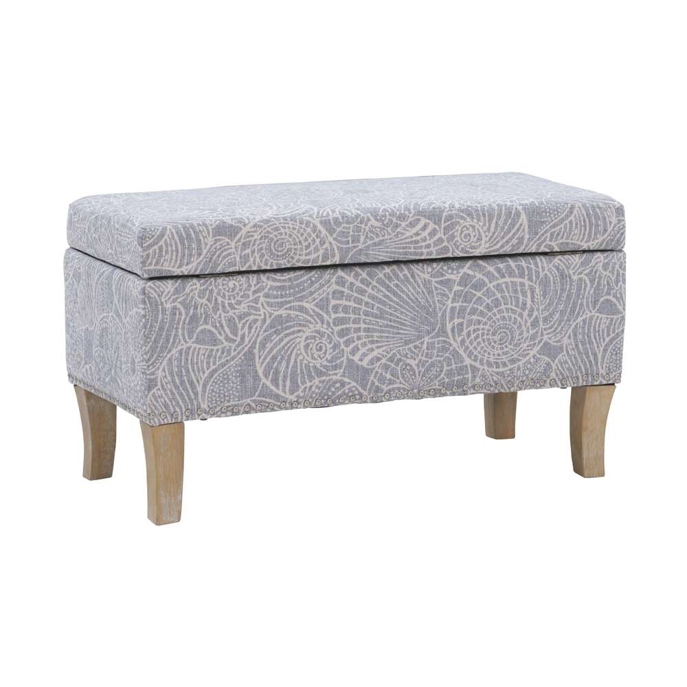 Linon Home Decor - Stephanie Upholstered Storage Ottoman, Stone - BH181STN01U veiw 4
