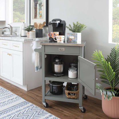Linon Home Decor - Sydney Gray Apartment Cart - 464918GRY01U veiw 7