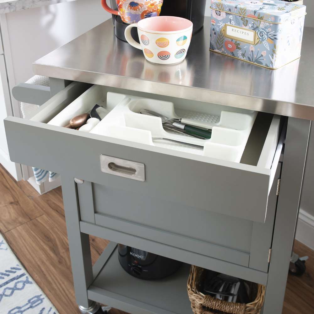 Linon Home Decor - Sydney Gray Apartment Cart - 464918GRY01U veiw 8